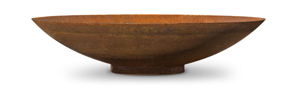 Un Bol à feu rouillé Échelle C sur fond noir.