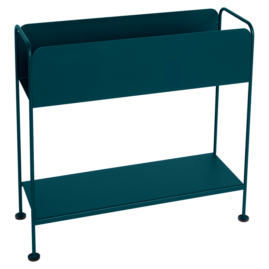 Une étagère en métal Picolino bleu sarcelle.