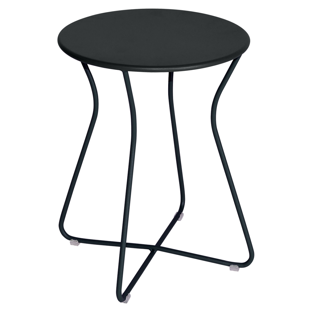 Une table d'appoint Tabouret Cocotte noire avec une base noire.