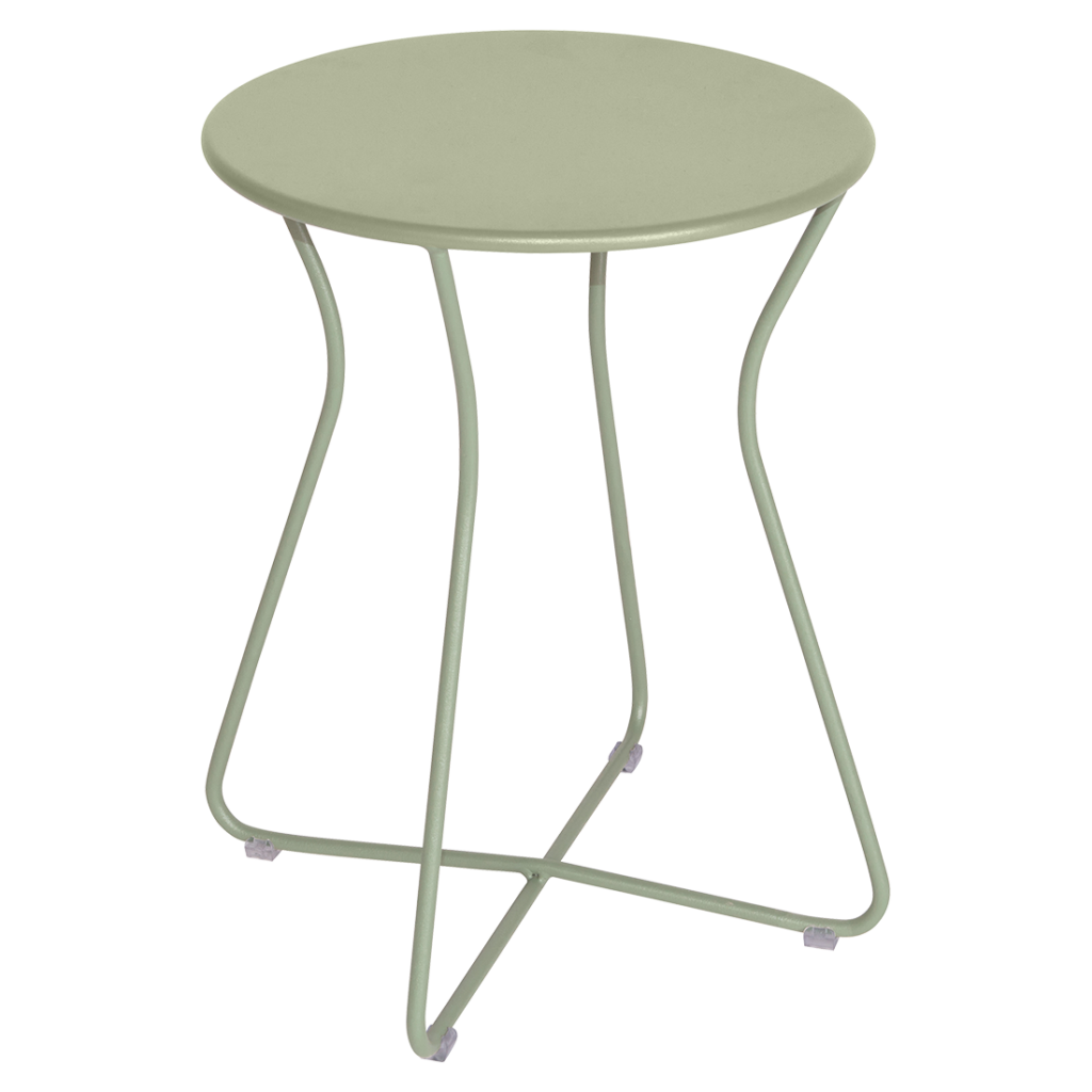 Une table d'appoint Tabouret Cocotte verte avec une base en métal.