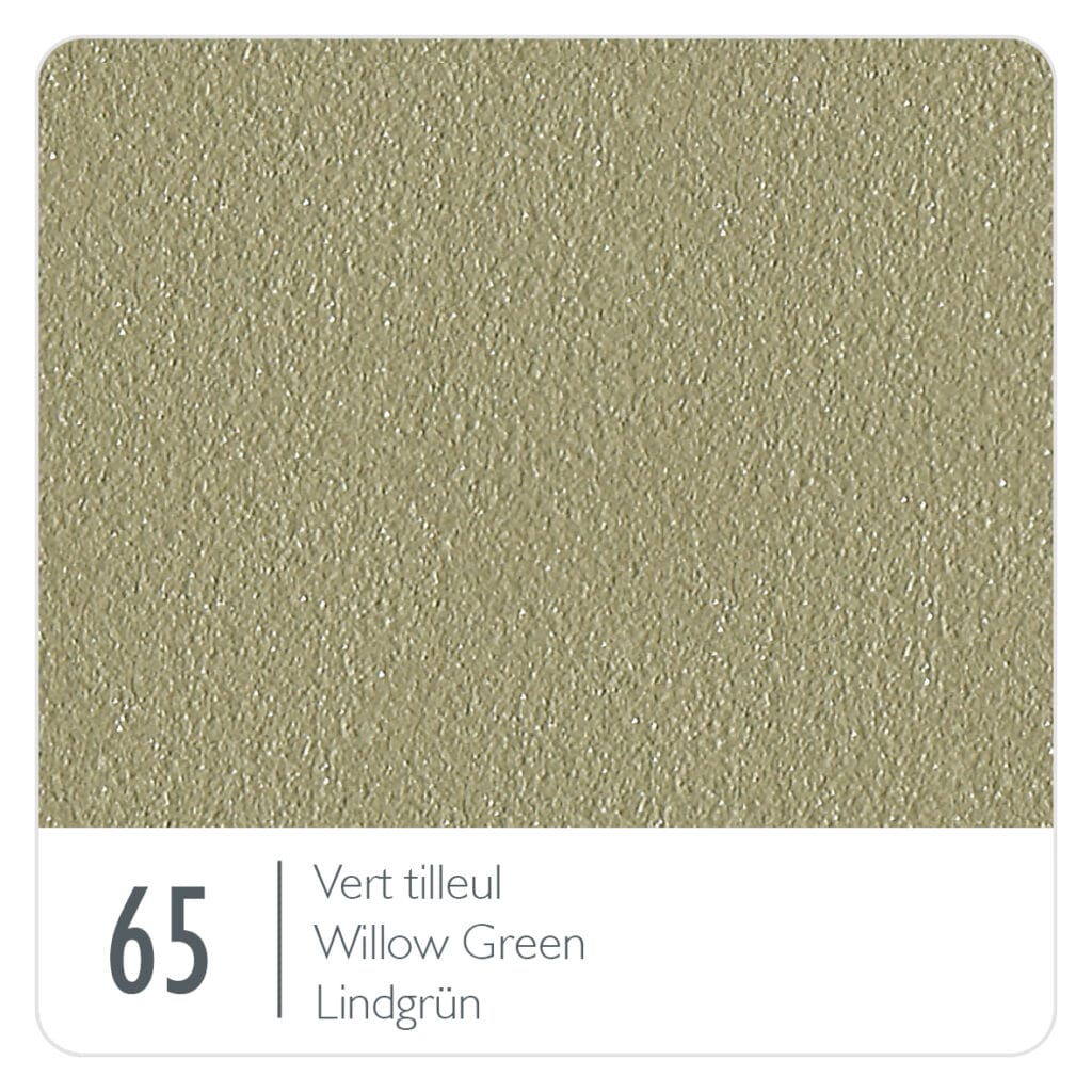 Une image d'un mur beige avec le mot vert saule.
