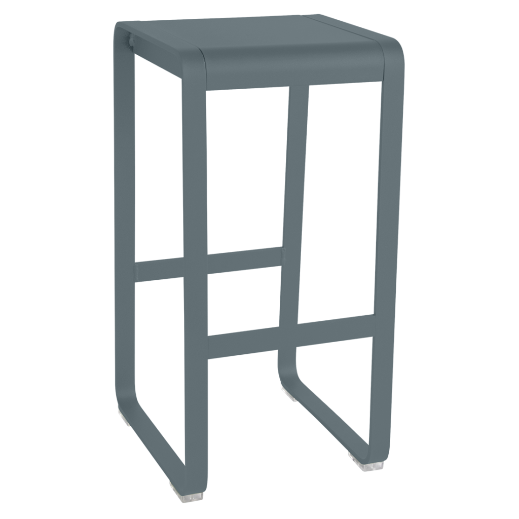 Un tabouret de bar Tabouret haut Bellevie gris avec une base en métal.