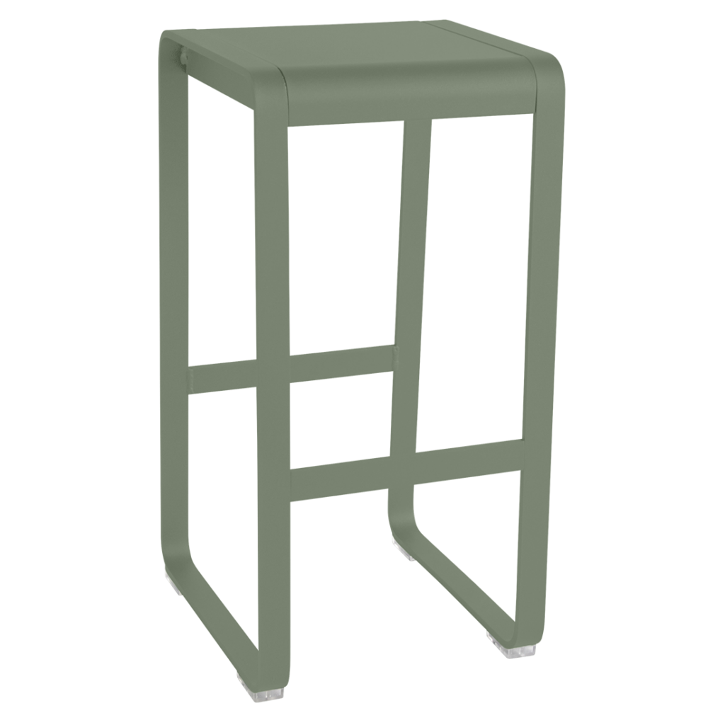 Un tabouret de bar Tabouret haut Bellevie vert avec une base en métal.