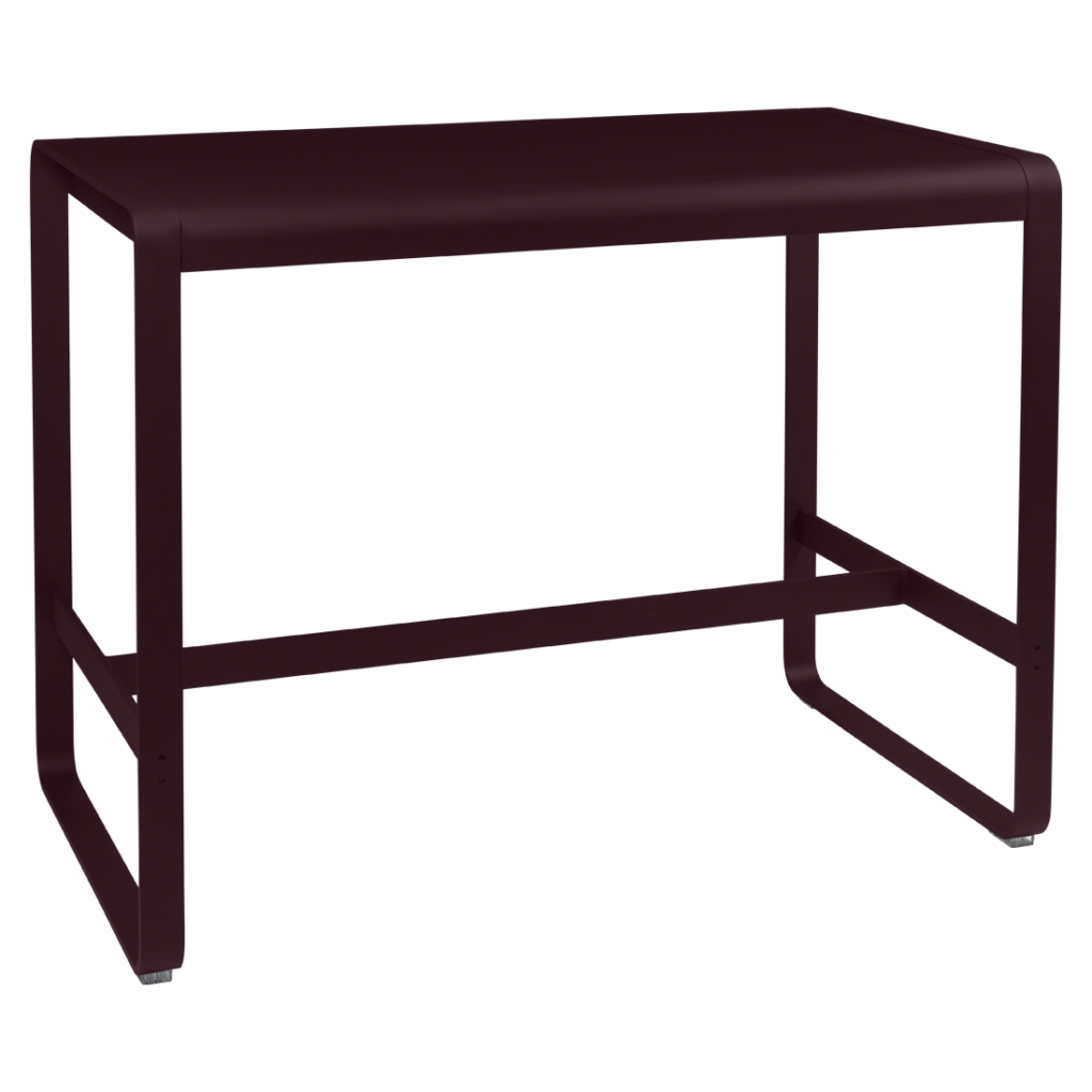 Une table en métal noir avec un cadre en métal.