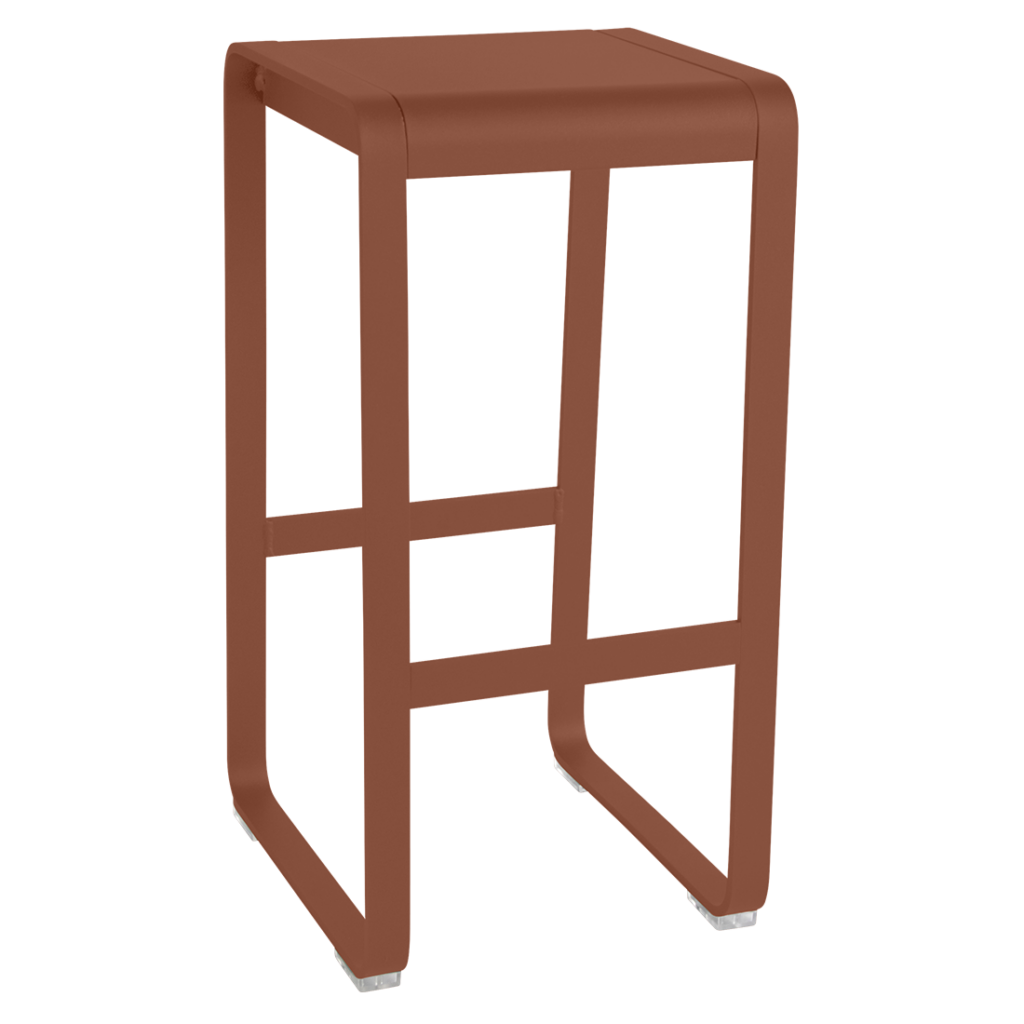 Description : Un tabouret de bar marron avec une assise marron du Tabouret haut Bellevie.
