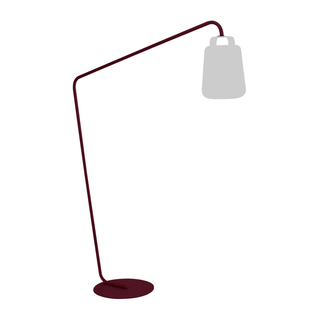 Une lampe avec une étiquette Cerise noire attachée.