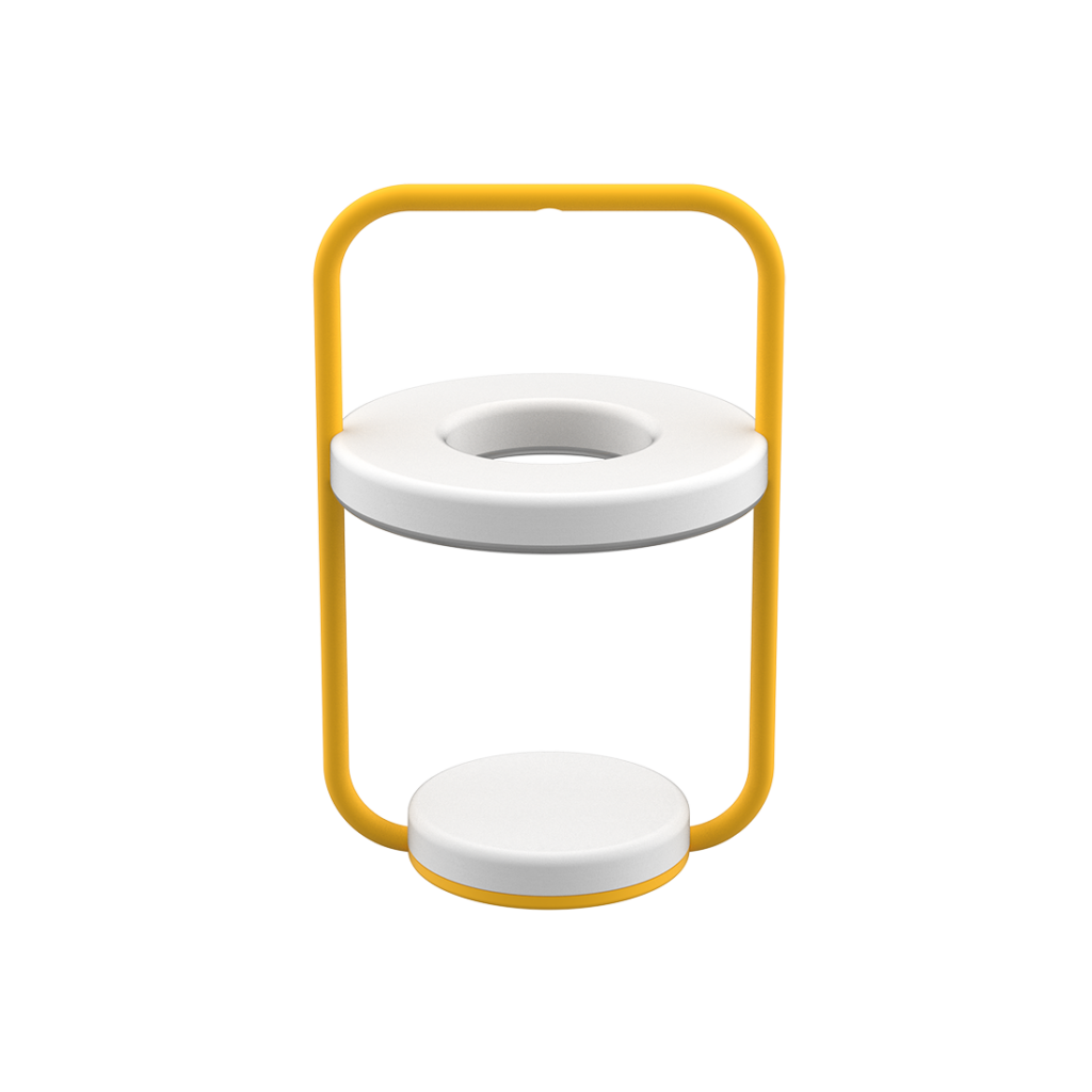 Illustration d'une toilette moderne blanche avec un cadre Bleu Abysse, isolée sur fond blanc.