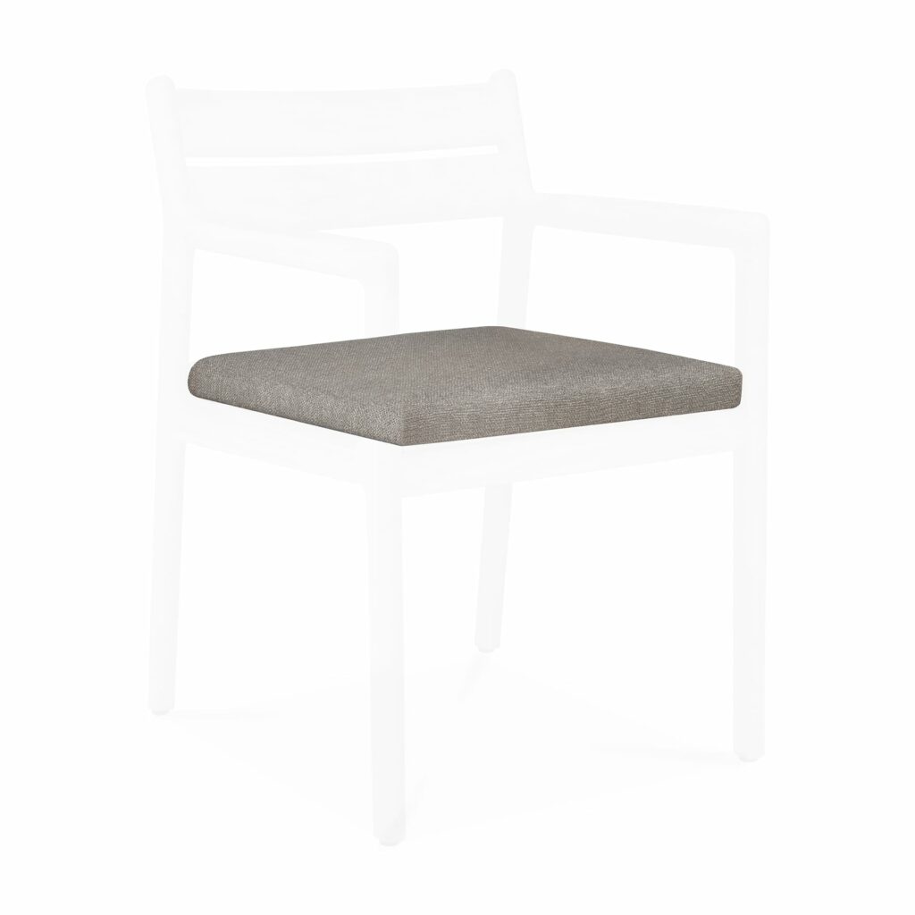 Une chaise de salle à manger d'extérieur blanche avec un COUSSIN d'extérieur Jack pour chaise de salle à manger - Blanc cassé.
