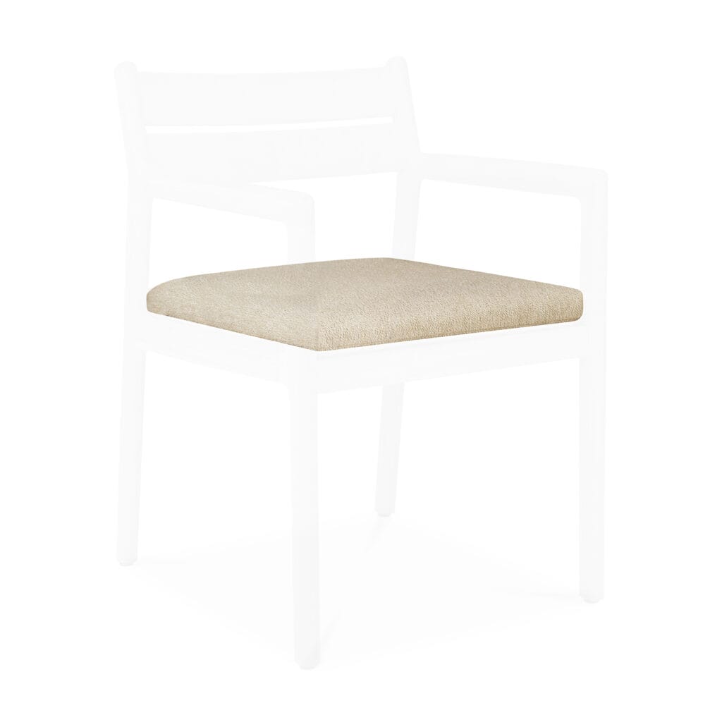 Une chaise de salle à manger blanc cassé avec le COUSSIN d'extérieur pour chaise de salle à manger Jack - Off White.