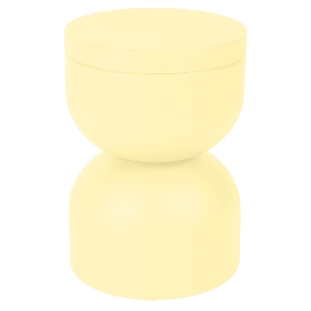 Un récipient Citron givré avec couvercle.