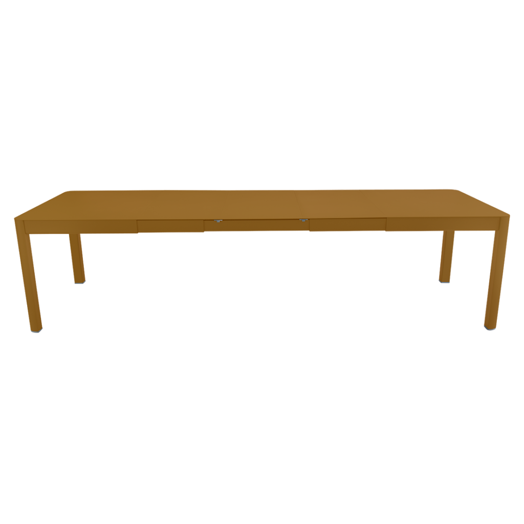 Une image d’une table marron avec deux pieds.