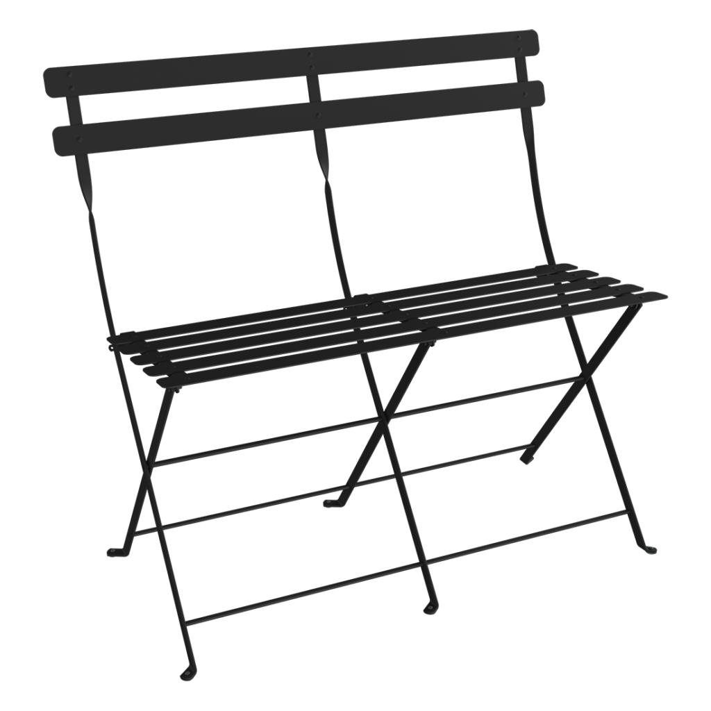 Silhouette noire d'un fauteuil de réalisateur à 2 endroits.